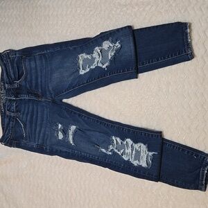 American Eagle Outfitters Women's Ripped Dark Blue Skinny Jeans